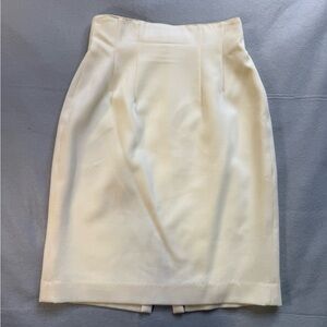 Vintage 100% Wool Ann Tjian for Kenar Cream Pencil Skirt (Petite)